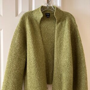 Eileen Fisher Olive Green Open-Front Cardigan